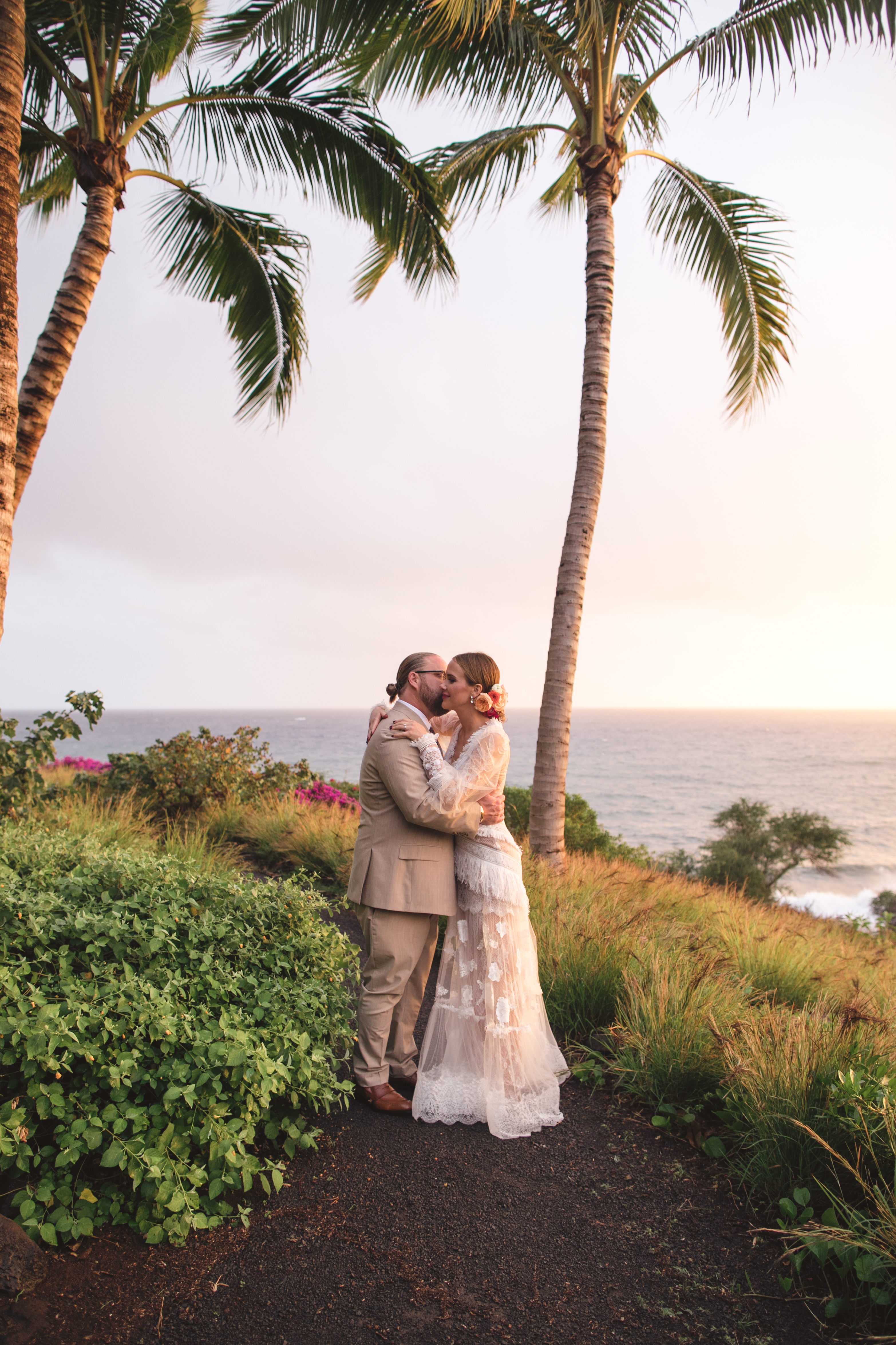 Angie Chris Harrington Wedding Lanai Hawaii Four Seasons Boho